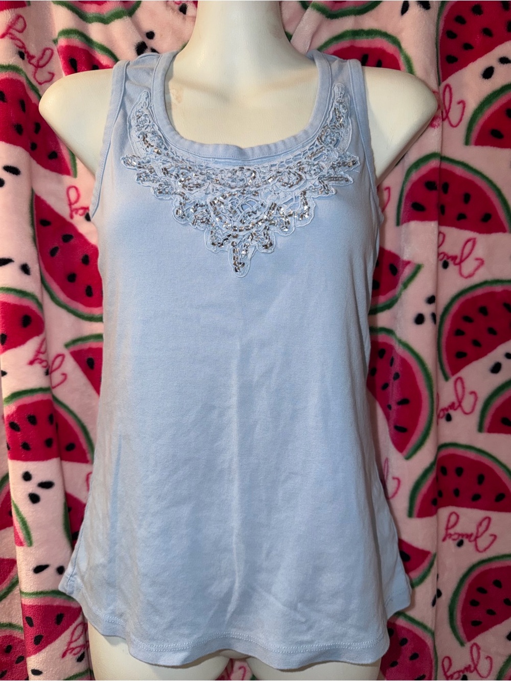 🩵 Fashion Bug Beaded Scoop Neck Tank Top